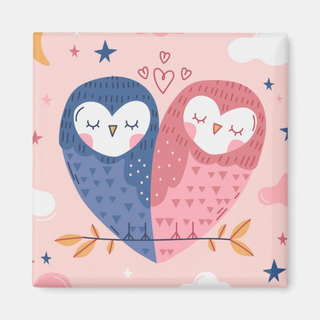 Imã Cute Owls Magnet (Frente)