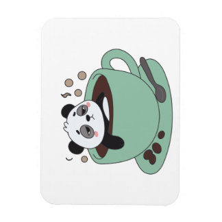 Ímã Cute Panda In Coffee Cup Coffee Lover Gift