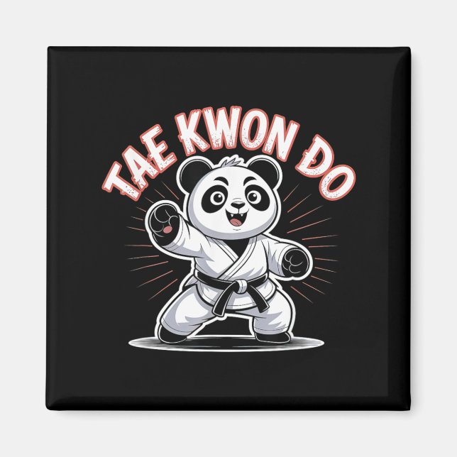 Imã Cute Panda Taekwondo - Engraçado MMA TKD Coreano (Frente)
