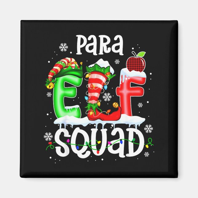 Imã Cute Para Elf Squad Funny Christmas Elf Kids Teach (Frente)