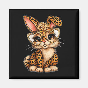 Imã Cute Páscoa Leopardo Coelho Coração Gles Vibrações
