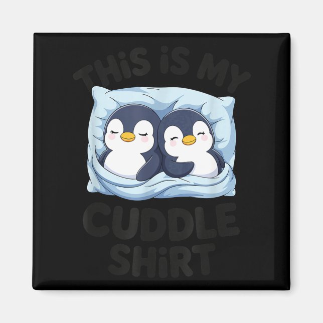 Imã Cute Penguin Cuddle Cozy Sleep Matching Couple  (Frente)