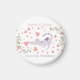 Imã Cute Personalized Cat Love Valentine