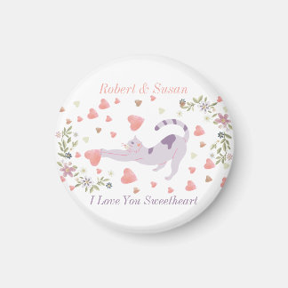 Imã Cute Personalized Cat Love Valentine