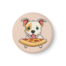 Cute Puppy segurando uma fatia de pizza