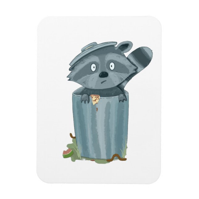 Ímã "Cute Raccoon and Garbage - Imprensa da Arte Anima (Vertical)