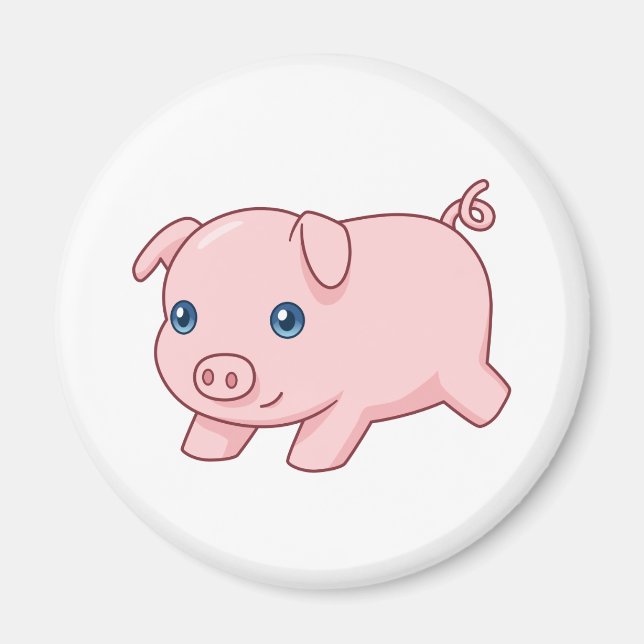 Imã Cute Running Piglet Pig (Frente)