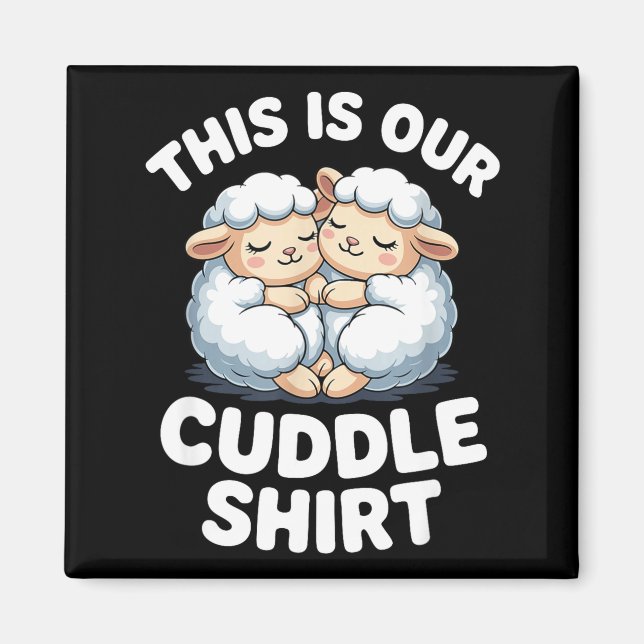 Imã Cute Sheep Couple This Is Our Cuddle  (Frente)