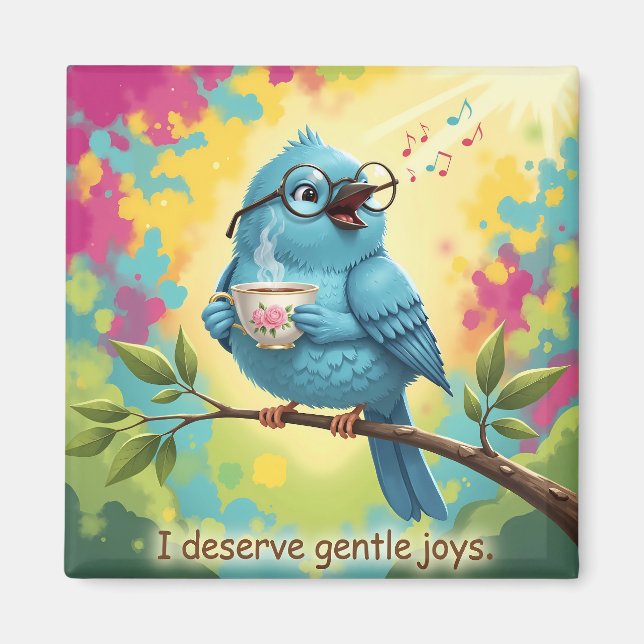 Imã Cute Singing Blue Bird Magnet (Frente)