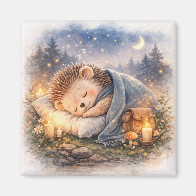 Imã Cute Sleeping Hedgehog  Fridge (Frente)