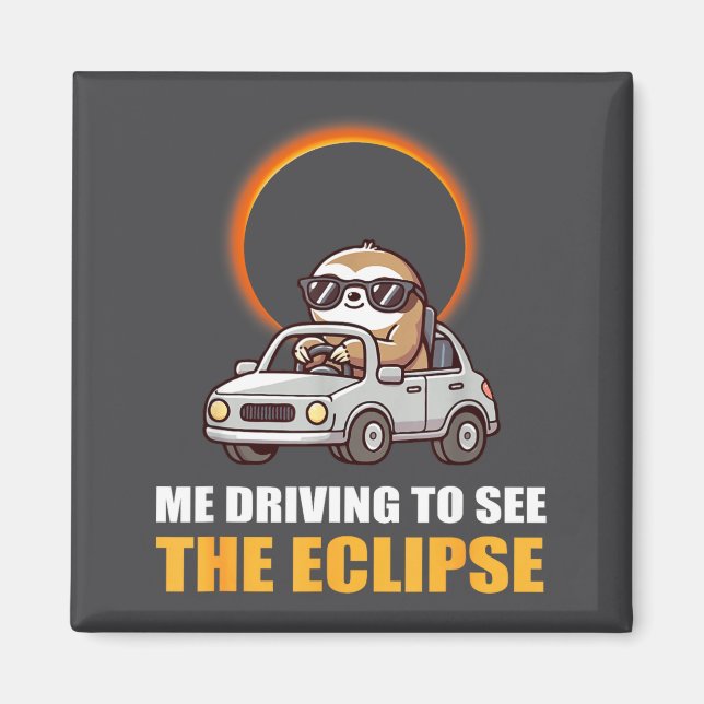 Imã Cute Sloth Eclipse Total Solar (Frente)
