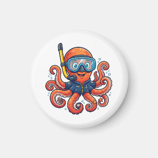 Imã Cute Snorkeling Octopus - Ocean Explorer