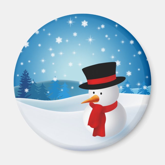 Imã Cute Snowman Magnet (Frente)