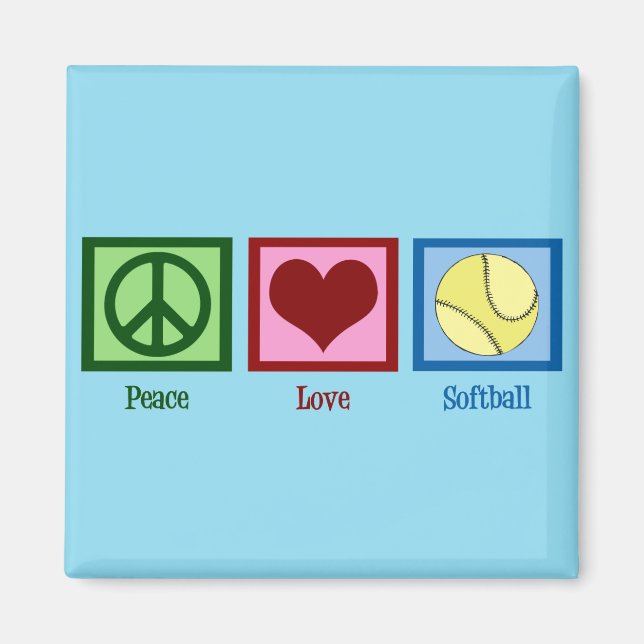 Imã Cute Softball (Paz Amor) (Frente)