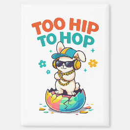 Imã Cute Too Hip to Hop Bunny Illustration