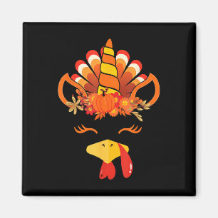 Imã Cute Unicorn Turkey Face Girl Autumn Cai Engraçado