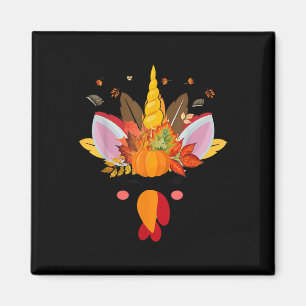 Imã Cute Unicorn Turkey Face Girl Autumn Cai Engraçado