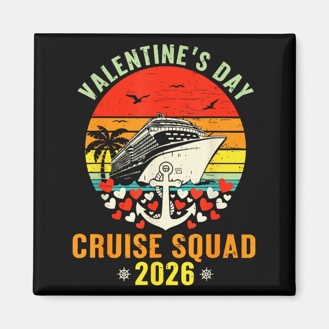 Imã Cute Valentines Day Cruise 2026 Matching Cruise Fo (Frente)