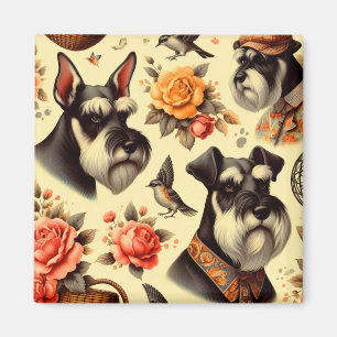 Imã Cute Vintage Schnauzer