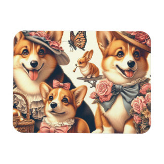 Ímã Cute Vintage Welsh Corgi Cardigan