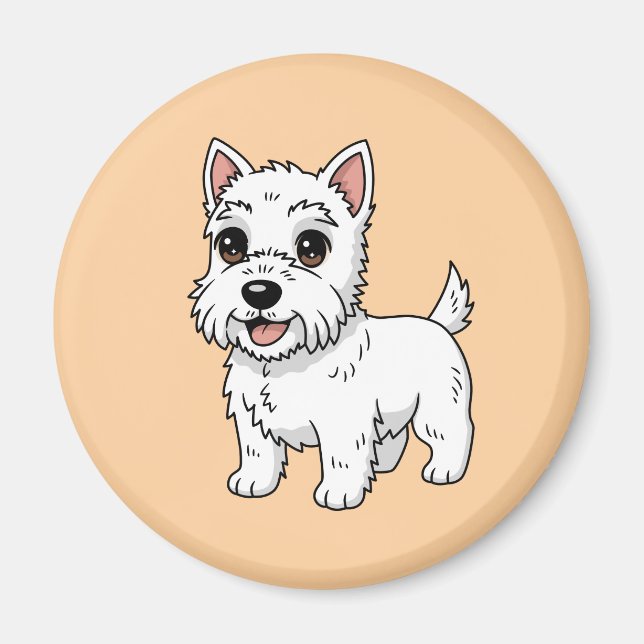 Imã Cute West Highland White Terrier Dog Beige (Frente)