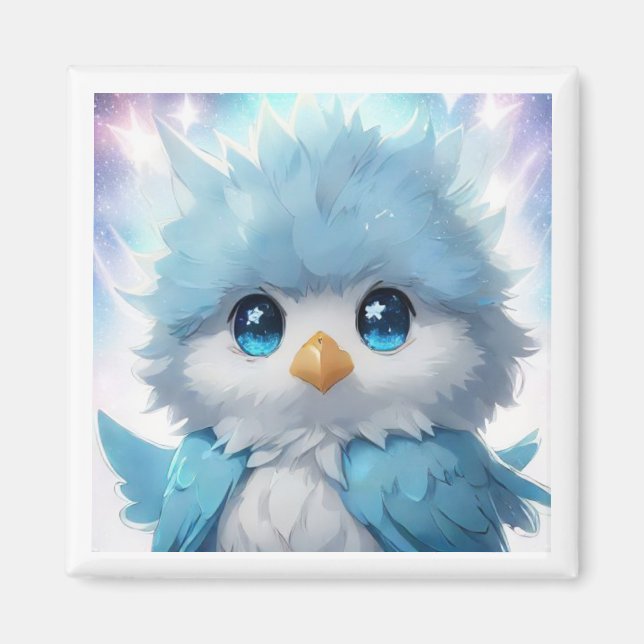 Imã *~* Cute Whimsical Kawii Blue Bird AP54 Art (Frente)