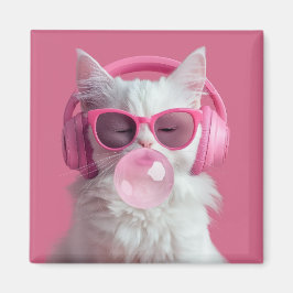 Imã  Cute  White Cat  – Personalized