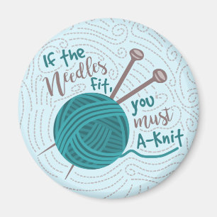 Imã Cutuco Engraçado Tricotor Agulhas Yarn