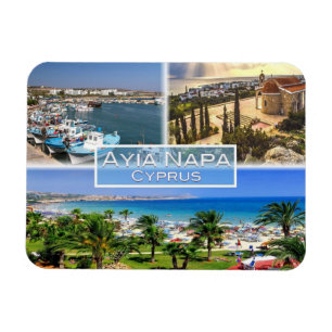 Ímã CY Chipre - Ayia Napa - Harbor - Nelia Beach -