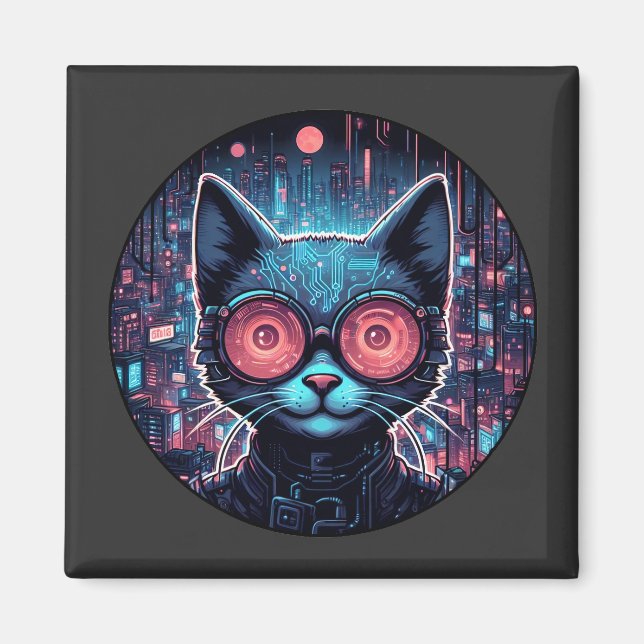 Imã Cyber Cat Futuralista (Frente)