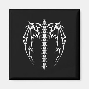 Imã Cyber Wings Tattoo Style Art Robotic Celtic Raven