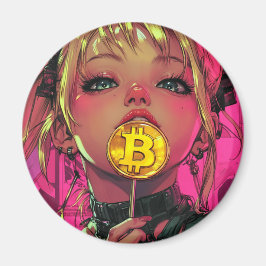 Imã Cyberpunk Bitmoney Waifu Anime Magnet