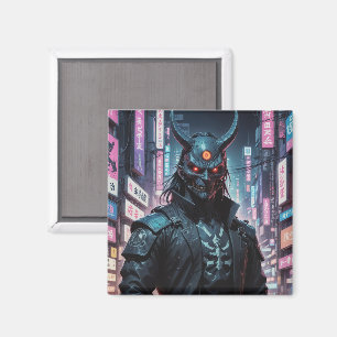 Imã Cyberpunk Demon Samurai