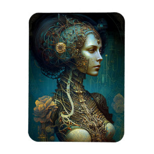 Ímã Cyborg Fantasy Sci-Fi Art
