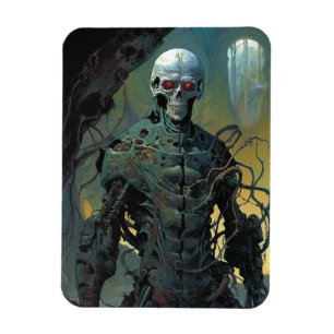 Ímã Cyborg Skeleton Futurística Science Fiction