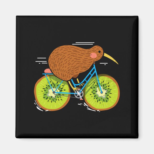 Imã Cycle New Zealand Funny Kiwi On A Bicycle Design I (Frente)
