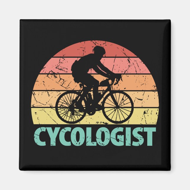 Imã Cycologist Funny Cycling (Frente)