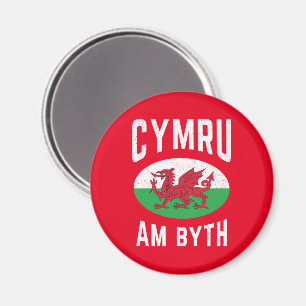 Imã Cymru Am Byth Wales Flag Proud Welsh Vintage Rugby