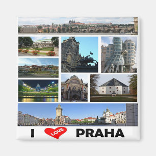 Imã CZ - República Checa - Praga - I Love - Collage