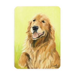 Ímã da arte do cão do golden retriever