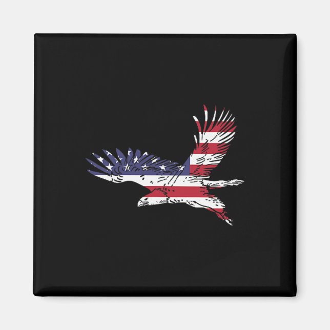 Imã Da Bald Eagle Us Flag Pocket America Men Wome (Frente)