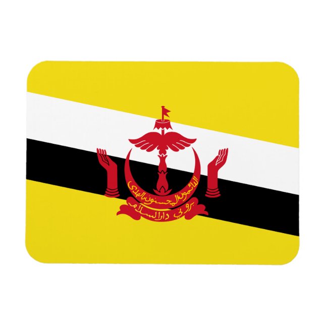 Ímã da Bandeira Patriótica de Brunei (Horizontal)