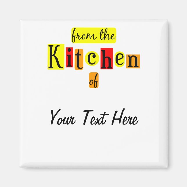 Imã Da Cozinha de Ímã de Geladeira Personalizado Retro (Frente)