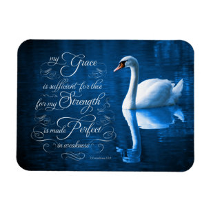 Ímã da foto da cisne muda do verso da bíblia da