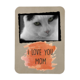 Ímã da foto do gato da mamã do costume eu te am