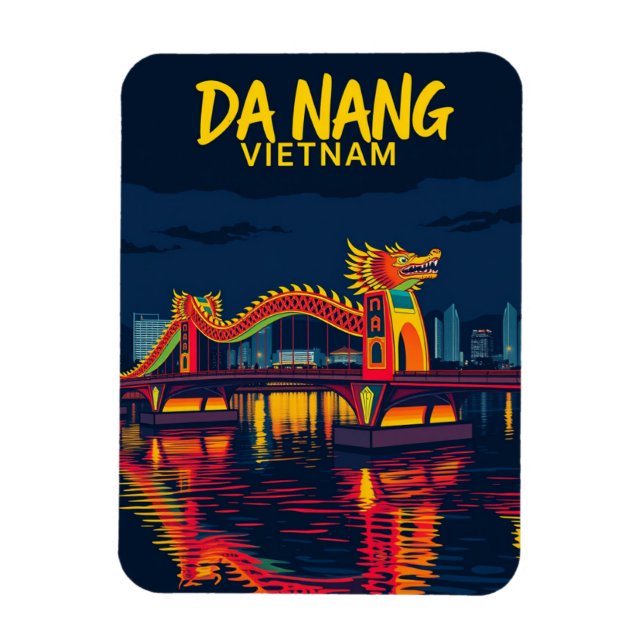 Ímã Da Nang Vietnam Dragon Bridge Viagem (Vertical)