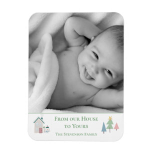 Ímã Da Nossa Casa Ao Seu Cartão De Férias Xmas Fotog