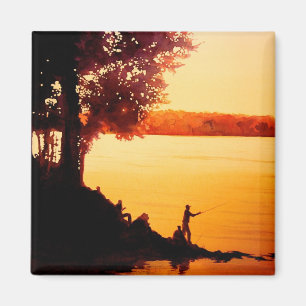 Imã Da pesca Fisher de "pessoas" da aguarela da