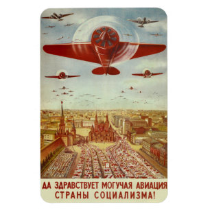 Ímã da propaganda da aviação do russo do vinta