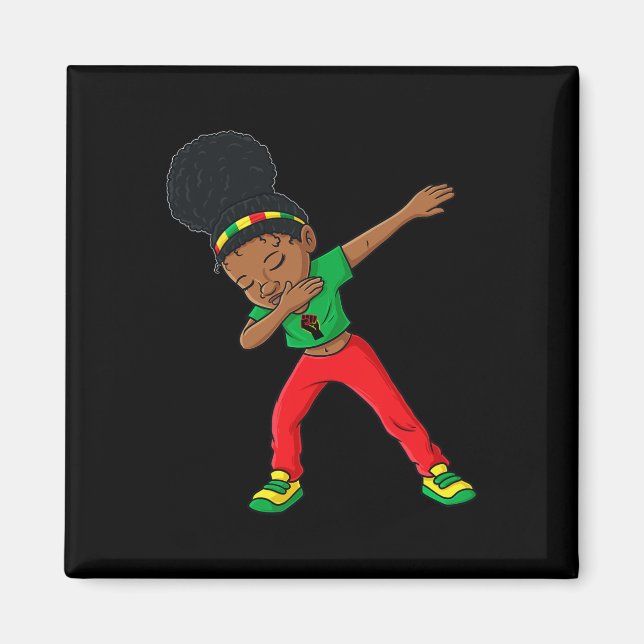 Imã Dabbing Black Princess Cute Brown Skin (Frente)